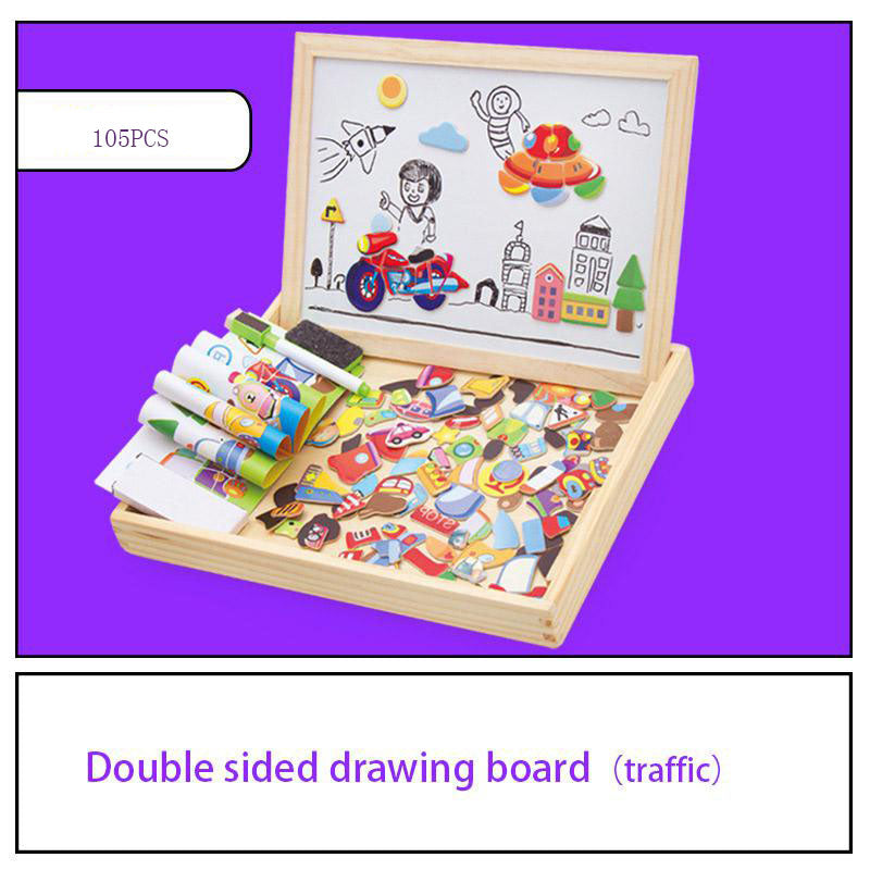 Magnetic Animal Puzzle Drawing Board for Creative Play