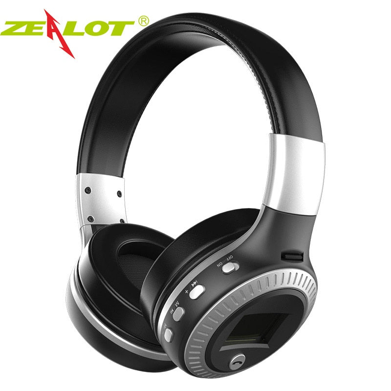 Wireless Headphones with FM Radio and microSD Playback