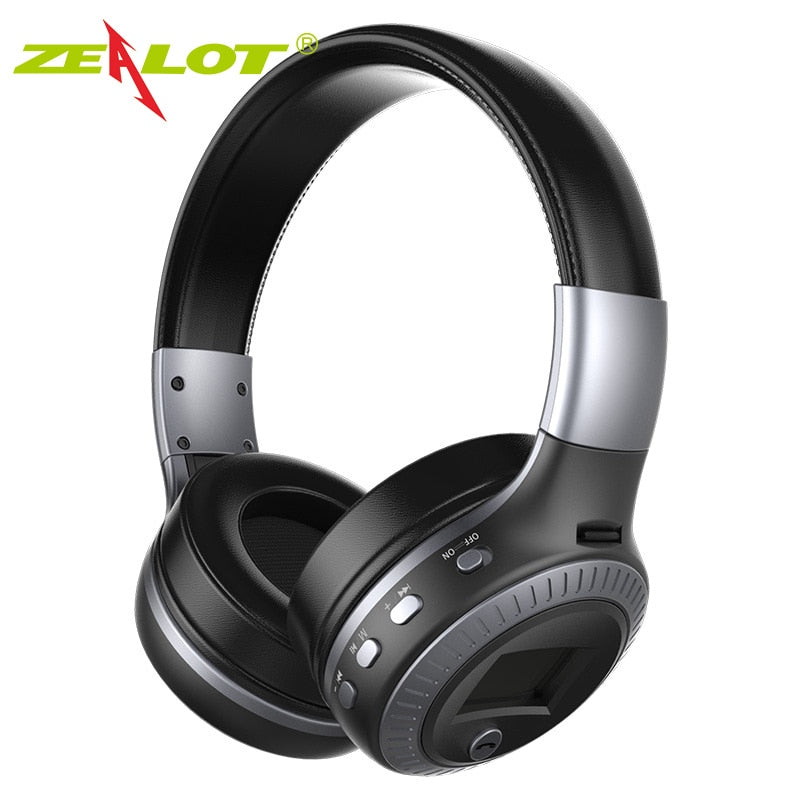 Wireless Headphones with FM Radio and microSD Playback