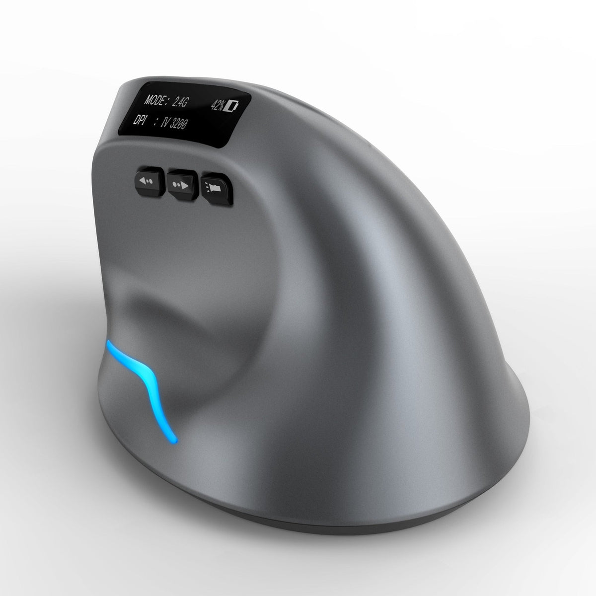 Vertical Ergonomic Wireless Mouse With OLED Display