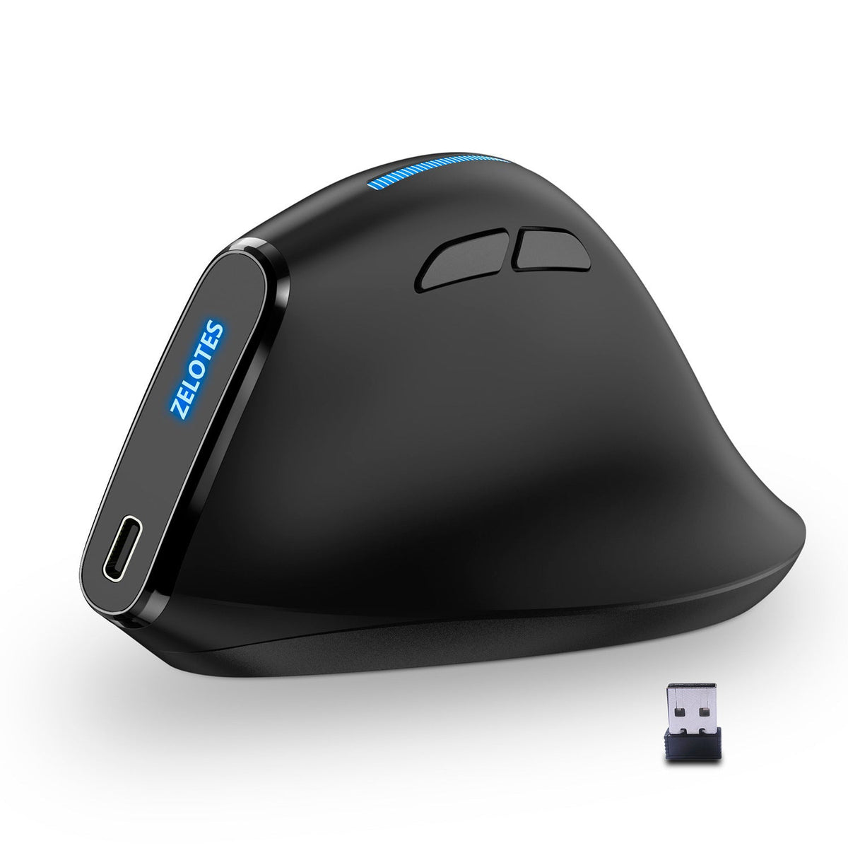 Vertical Ergonomic Wireless Mouse with USB-C Charging