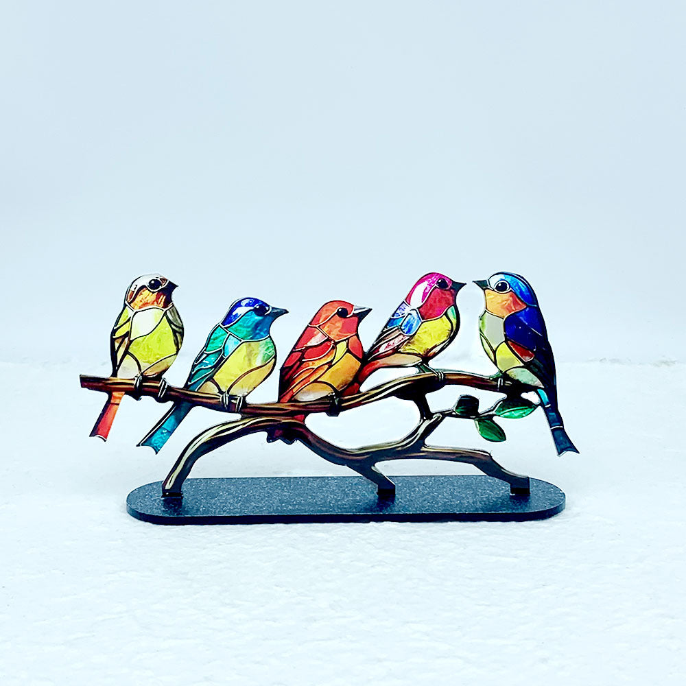 Bird Sculpture Decor – Colorful Nature Tabletop Accent