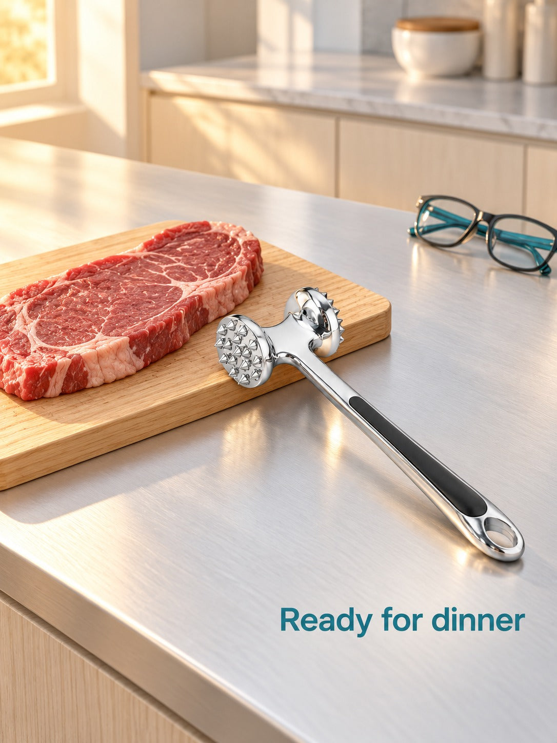 Zinc Alloy Meat Tenderizer Mallet for Steak & Pork