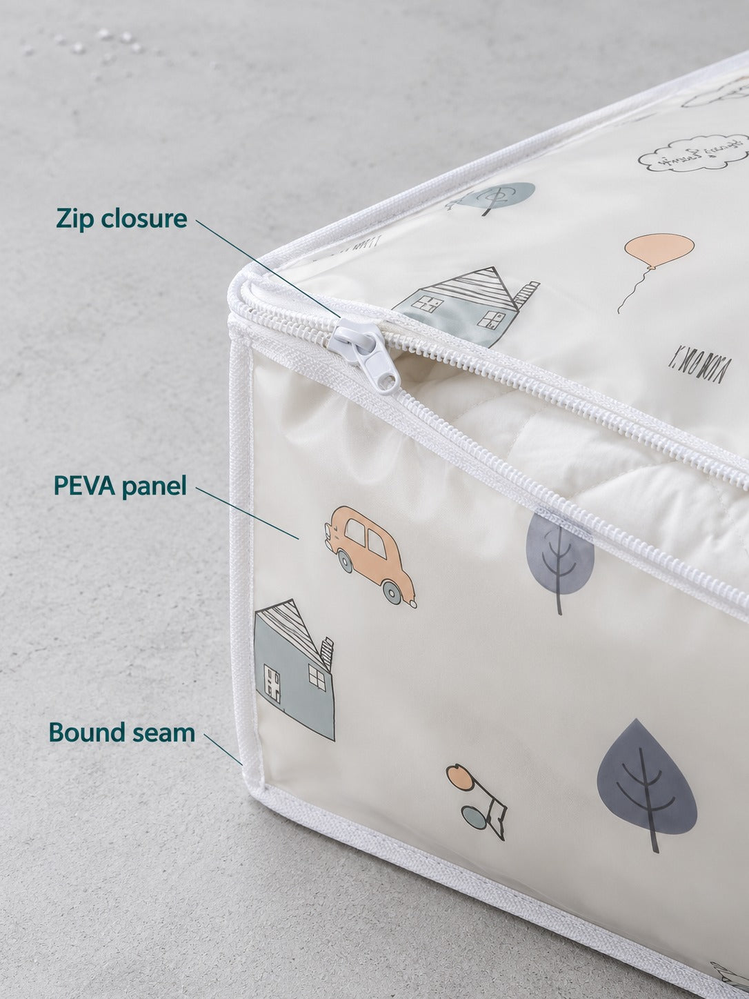 Zip-Sealed Quilt Storage Bag, Clear PEVA Large Capacity