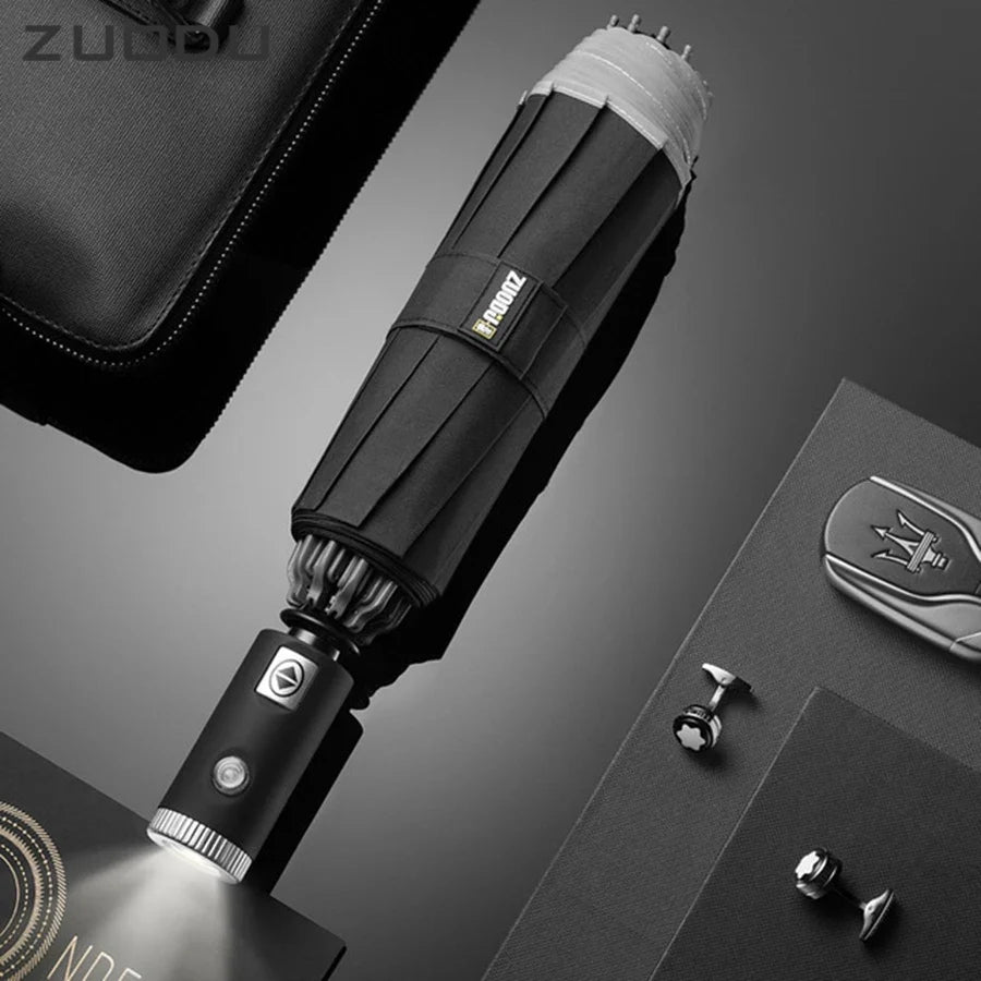 Men's Reverse Folding Automatic Umbrella with LED Light