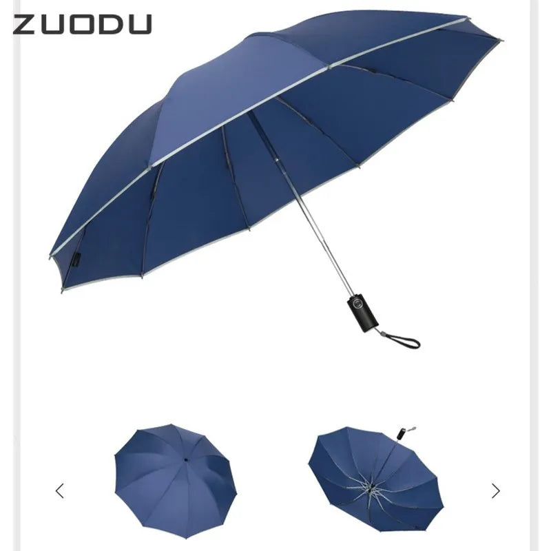 Men's Reverse Folding Automatic Umbrella with LED Light