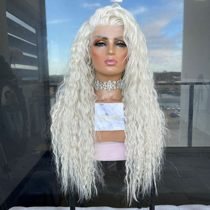 Long Curly Lace Front Wig – Glamorous Blonde Style