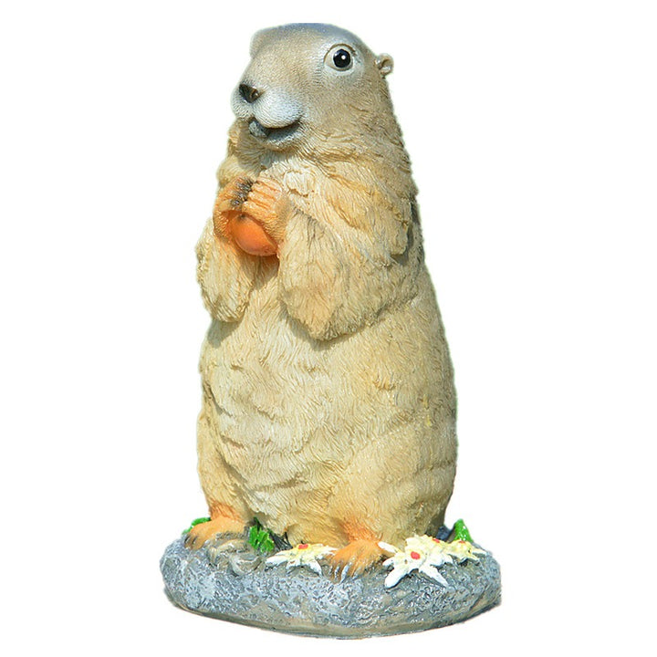 Resin Groundhog Garden Statue for Potted Landscapes