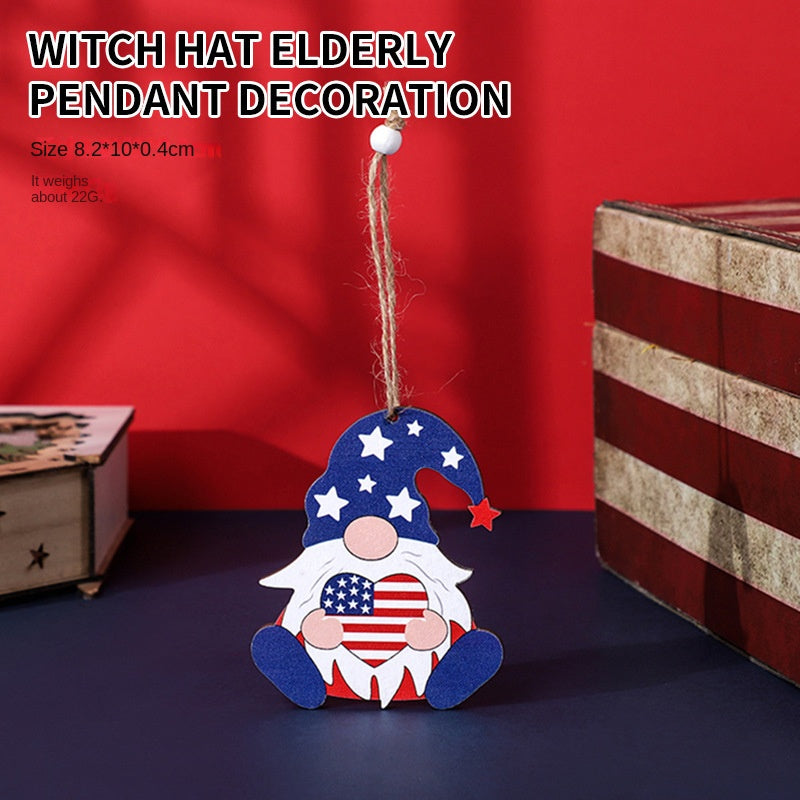 Patriotic Wooden Hanging Ornaments for Festive Decor