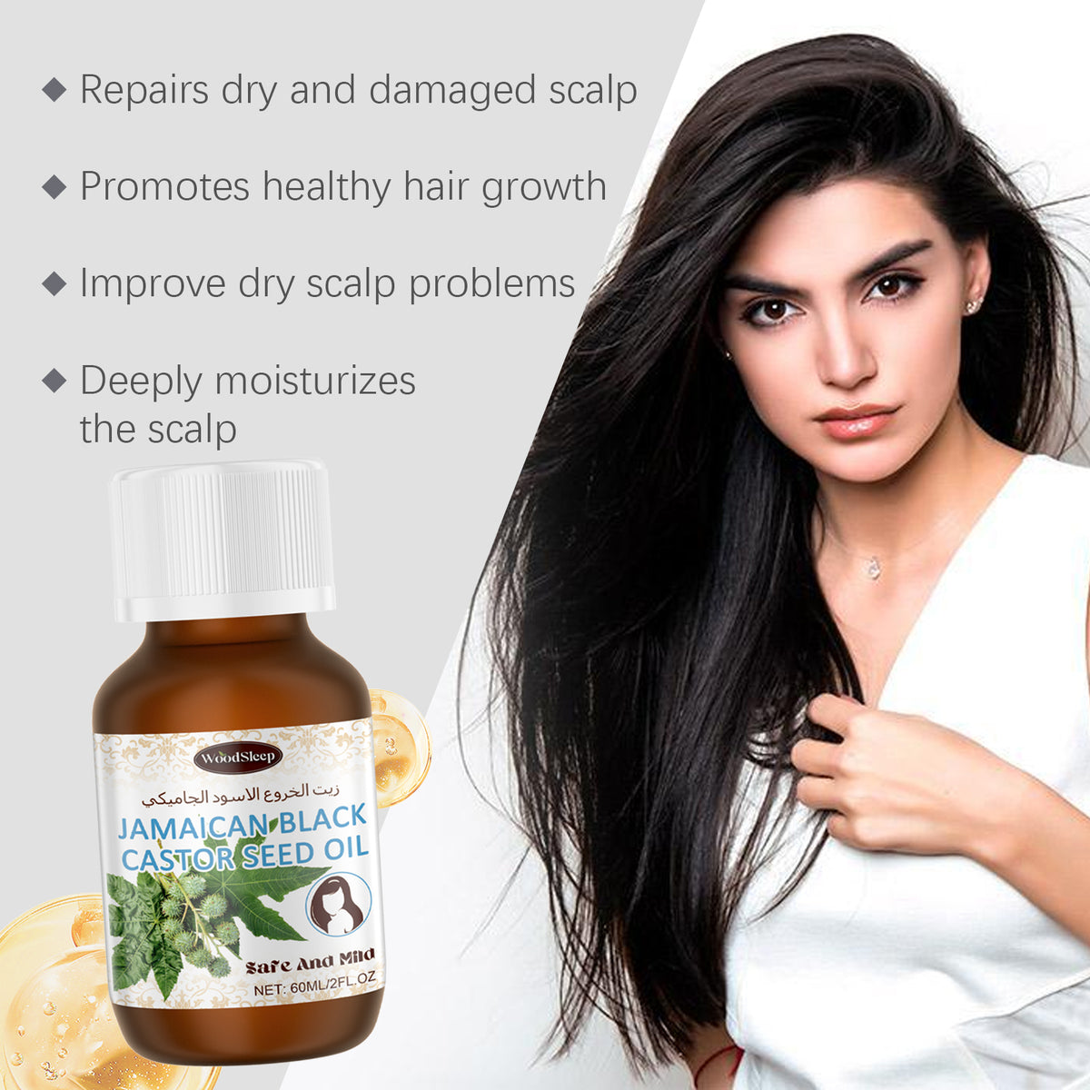Black Castor Hair Oil for Dry Scalp & Stronger Hair