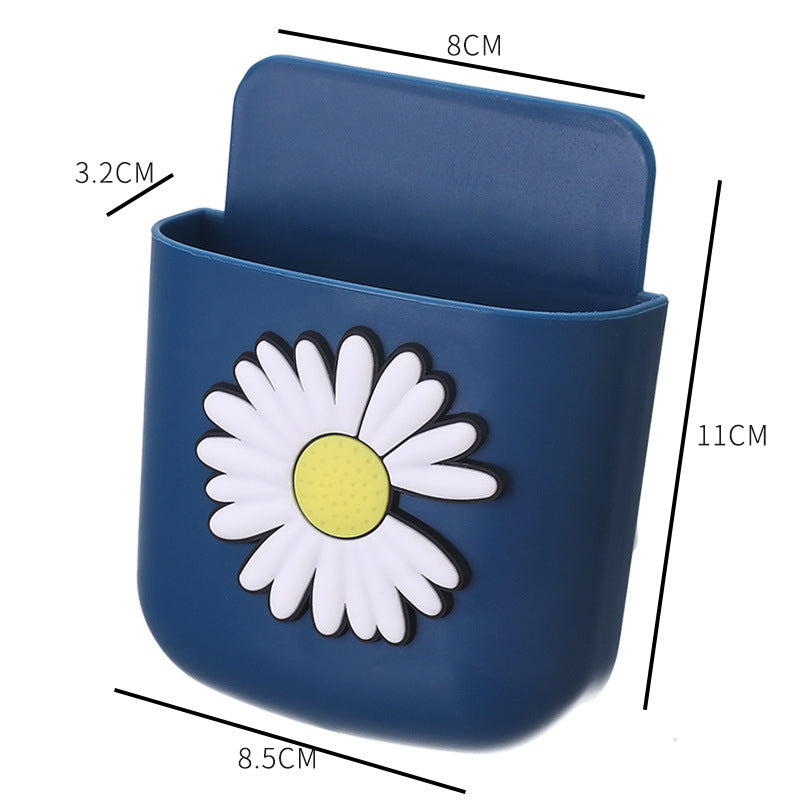 Punch-Free Wall Pocket Remote and Phone Holder Storage