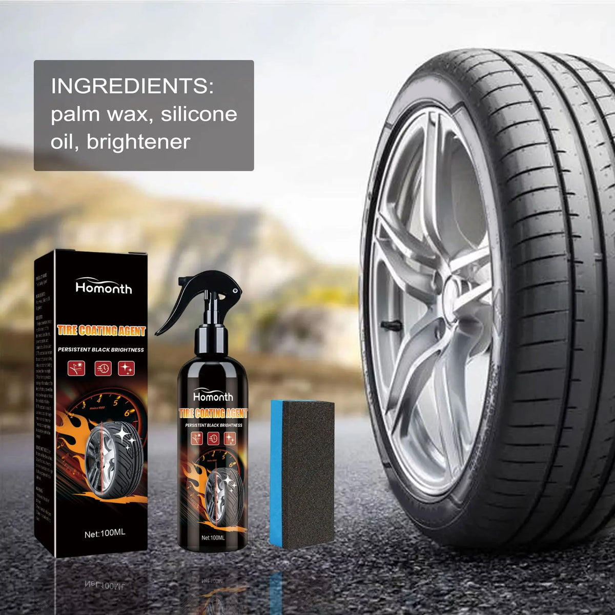 Tire Coating Agent for Persistent Black Tire Shine