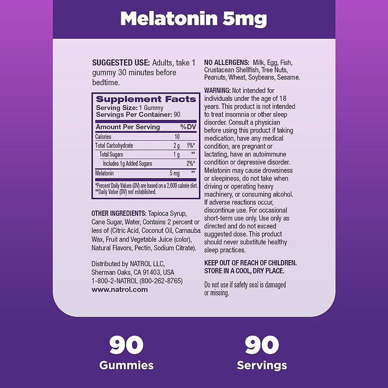 Melatonin Gummies 5mg – Fall Asleep Faster, Stay Asleep Longer