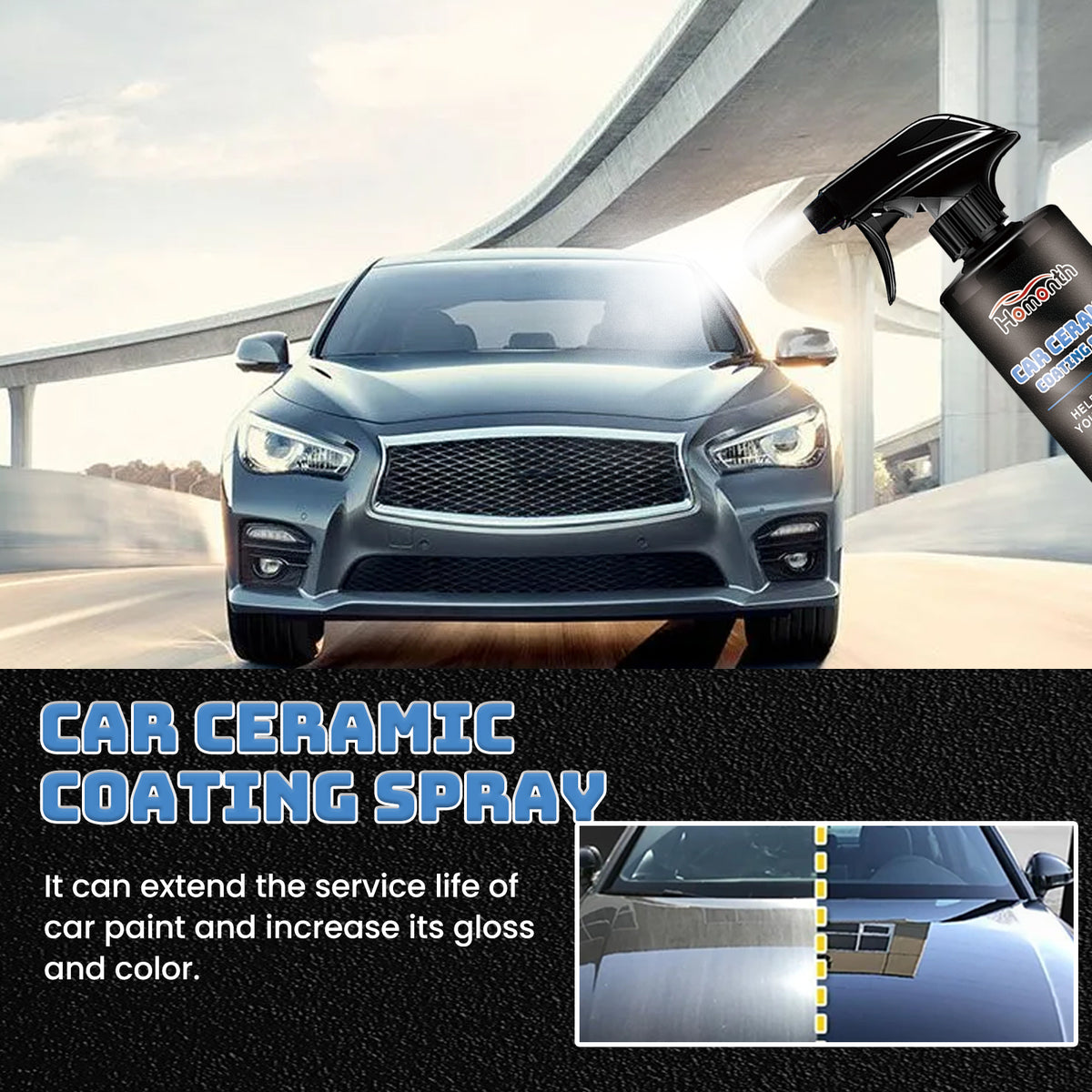 Ceramic Coating Spray Kit for Car Paint Shine & Protection