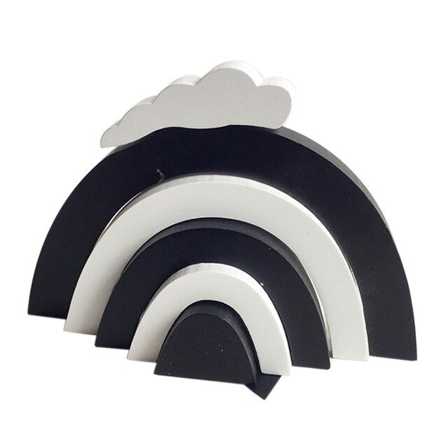 Wooden Rainbow Building Blocks for Playful Room Decor