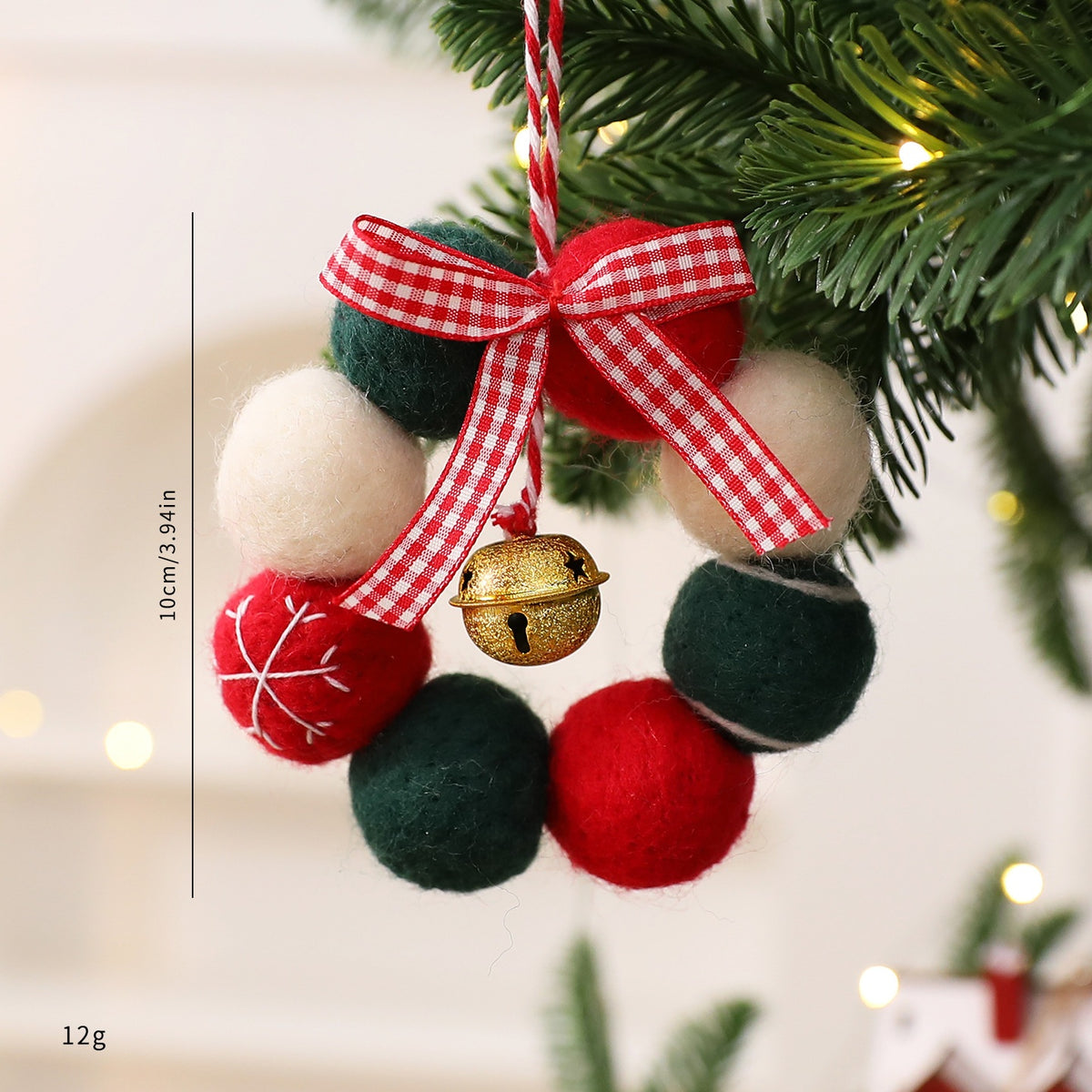 Felt Christmas Wreath Ornament Cozy Holiday Tree Decor