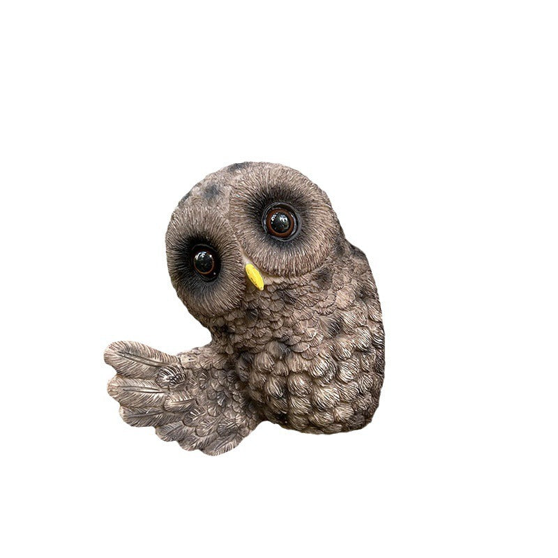 Lifelike Resin Owl Garden Decor for Trees and Shelves