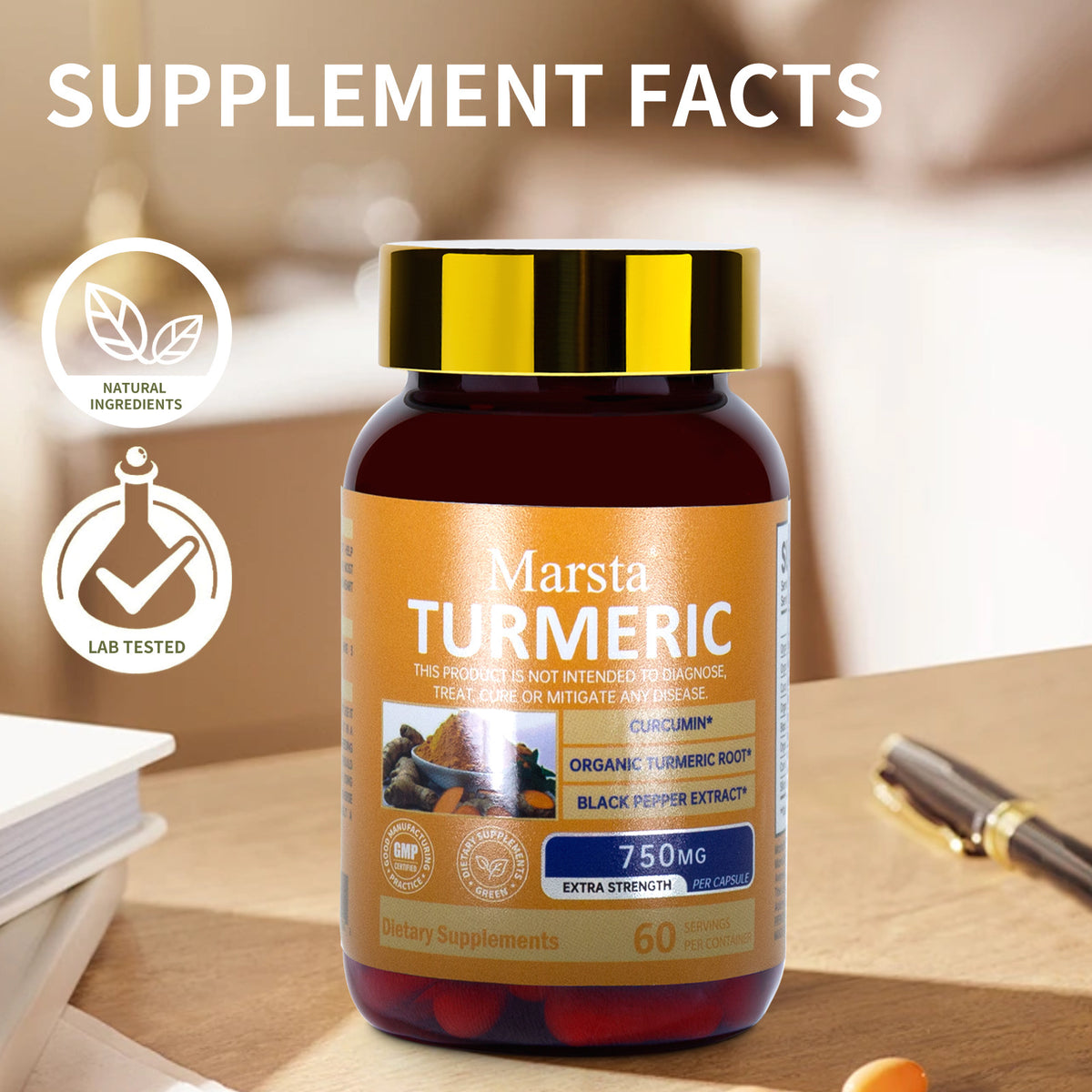 Curcumin 750mg with Bioperine for Joint Health & Absorption