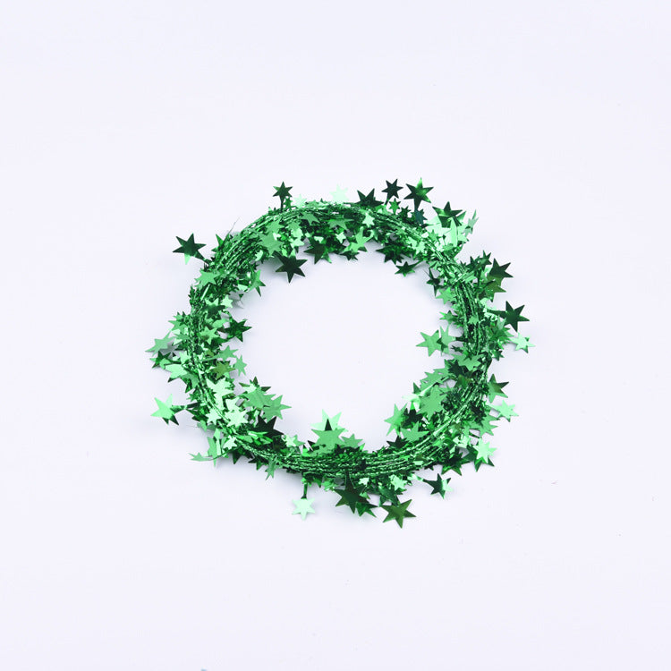 Star Tinsel Garland for Colorful Christmas Sparkle