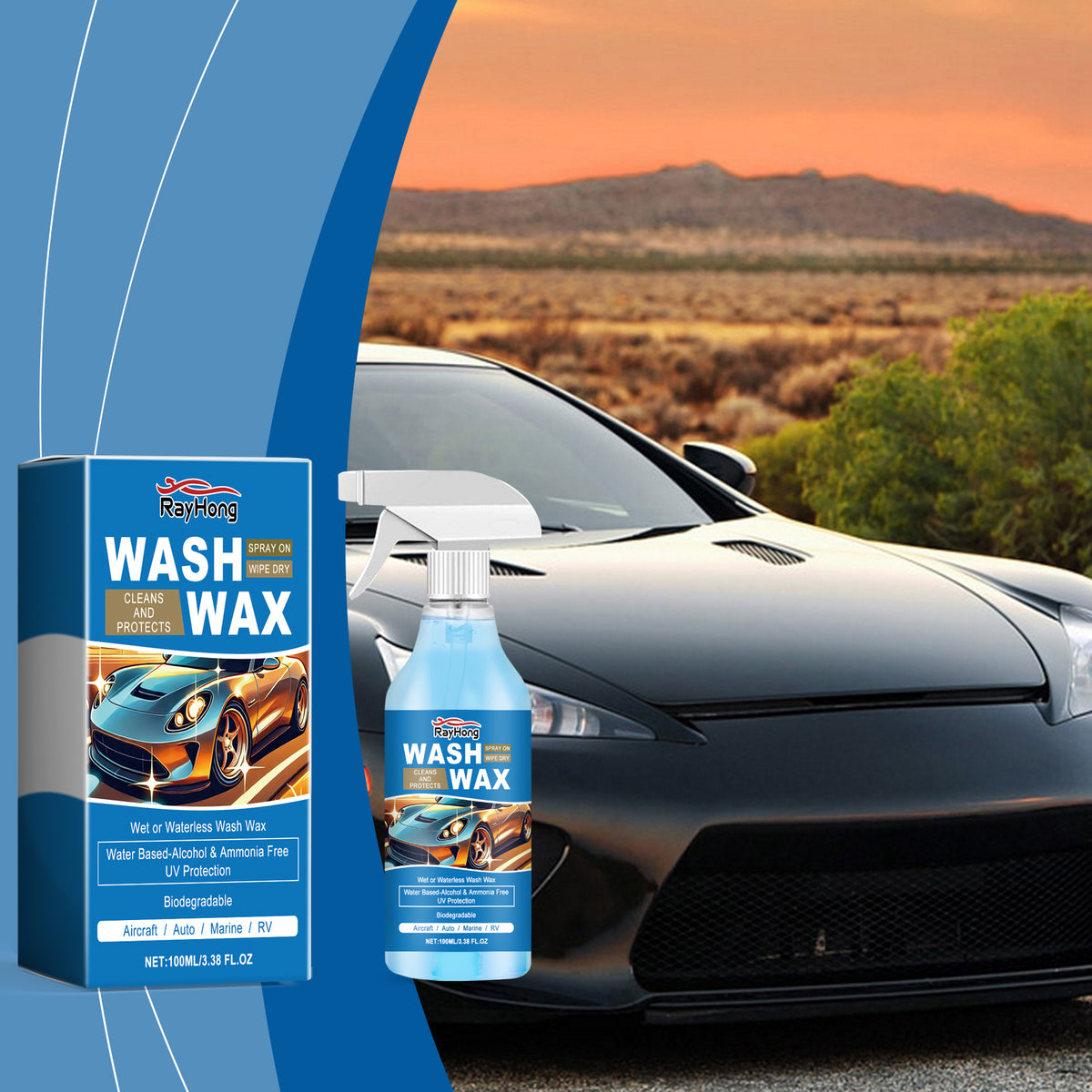 Car Polish Spray for Glossy Paint Protection & Care