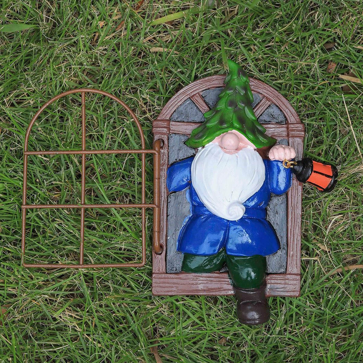 Peeking Gnome Garden Statue with Flipping Window Panel