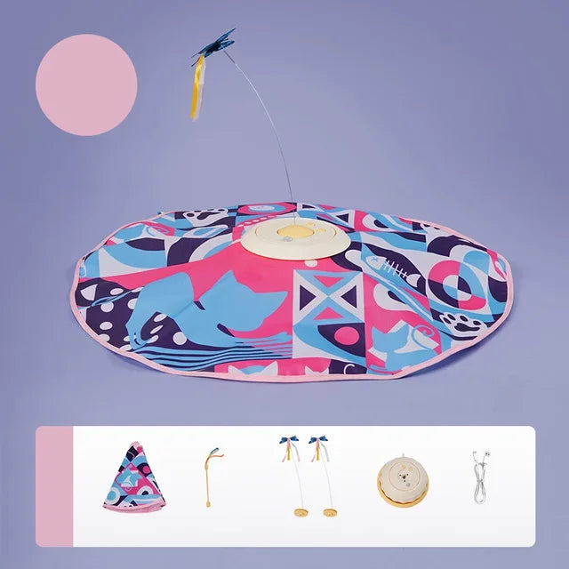 Interactive Butterfly Cat Toy With Automatic Double Teaser