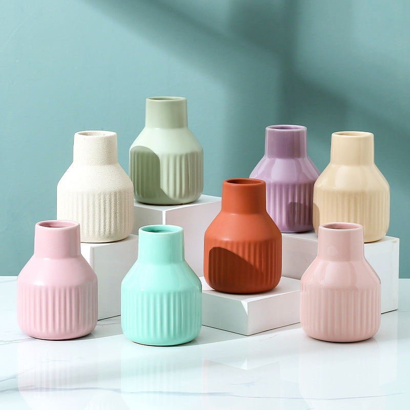 Nordic Ceramic Vase for Dried Flowers & Pastel Decor