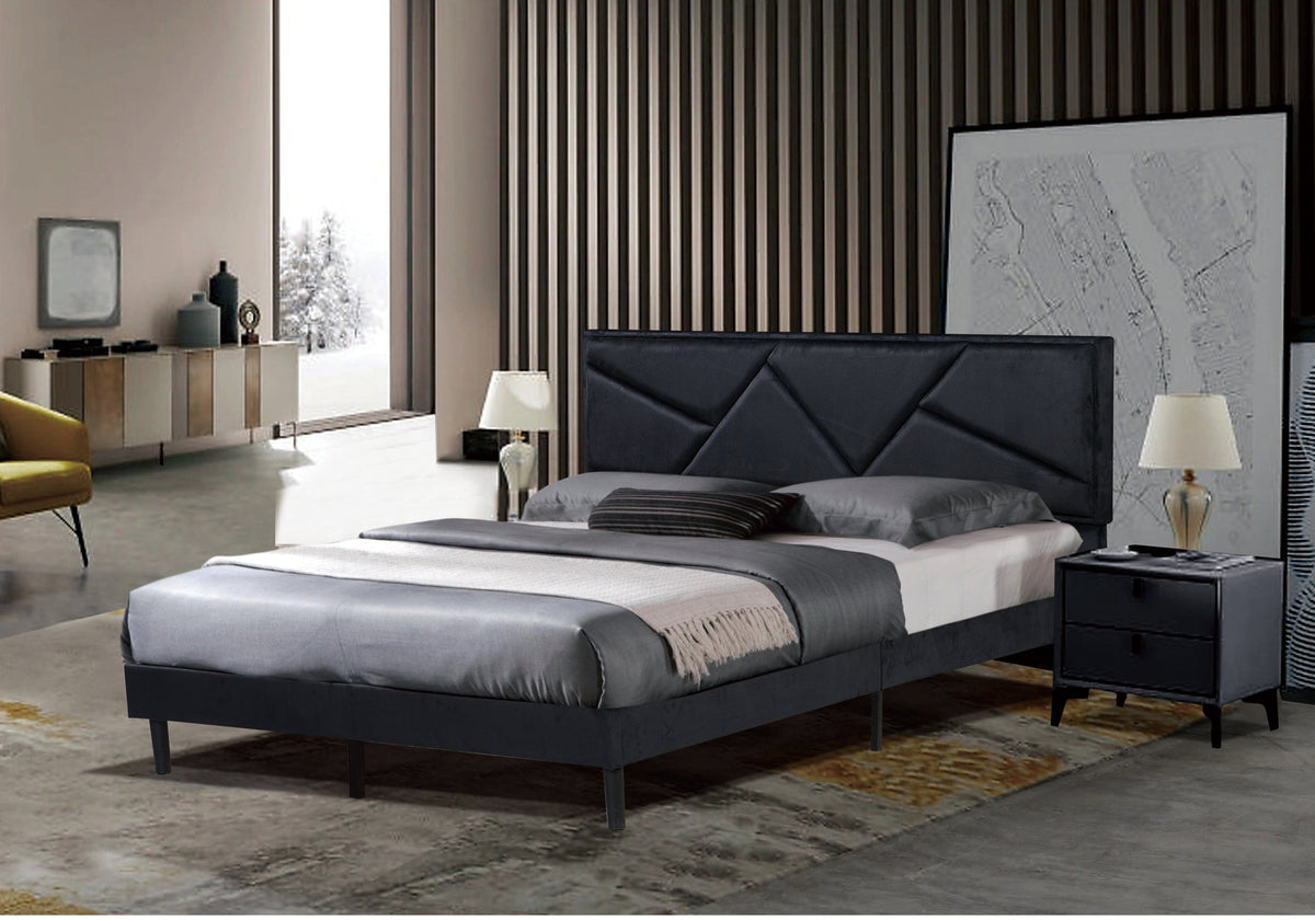 Diamond Tufted Bed Frame with Adjustable Headboard Height