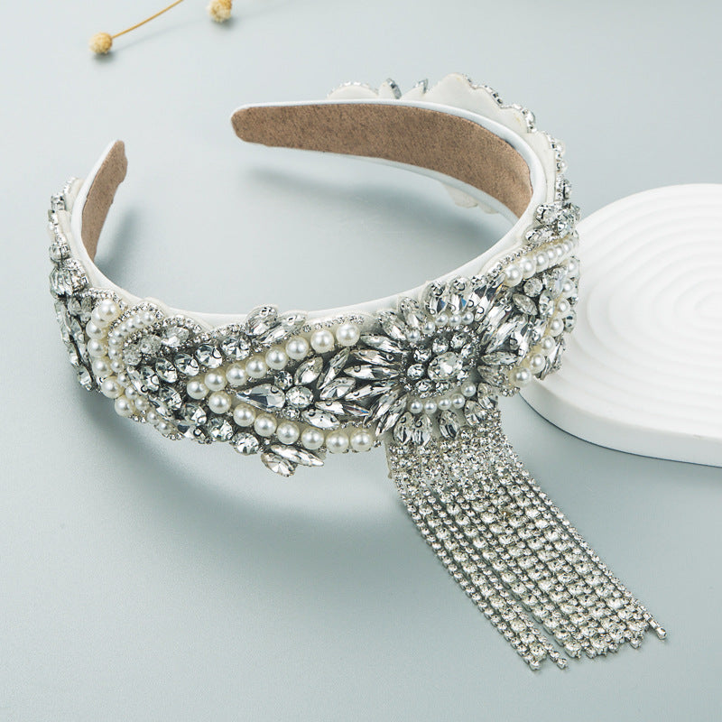 Pearl Tassel Hair Hoop for Elegant Statement Style