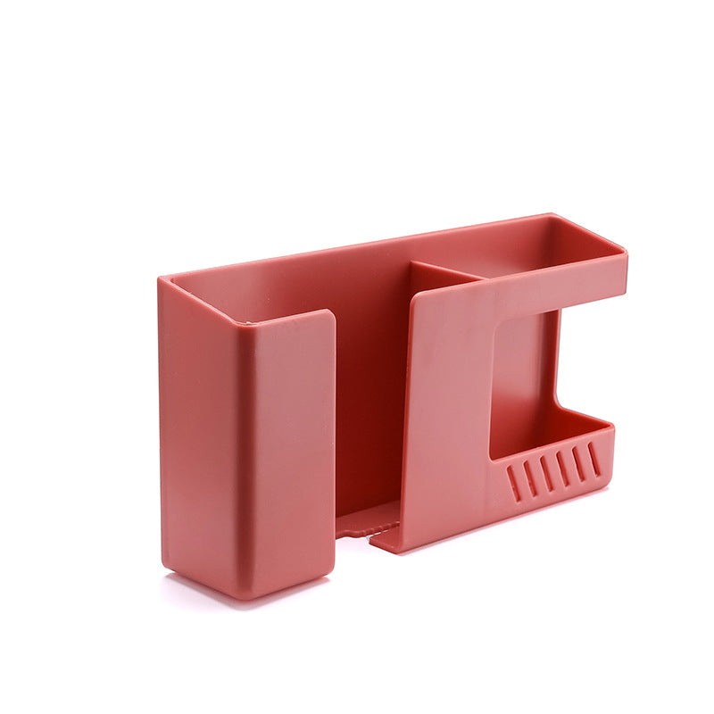 No-Drill Wall Phone Holder and Remote Storage Organizer