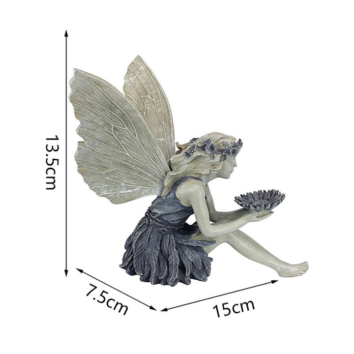 Fairy Garden Statue Bird Feeder for Lawn and Courtyard