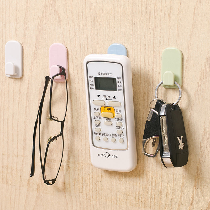 No-Drill Stick-On Wall Hooks for Remotes and Keys Set