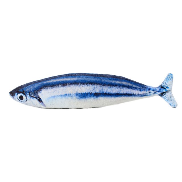 Realistic 3D Plush Fish Cat Toy for Indoor Playtime