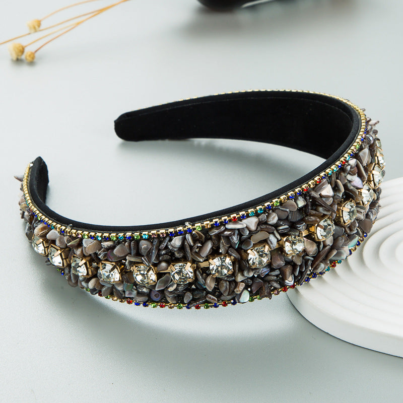 Jeweled Beaded Headband - Colorful Crystal Statement Piece