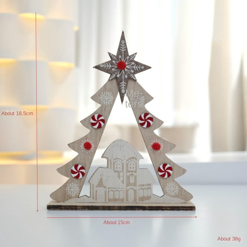 Wooden Christmas Decorations for Festive Tabletop Scenes