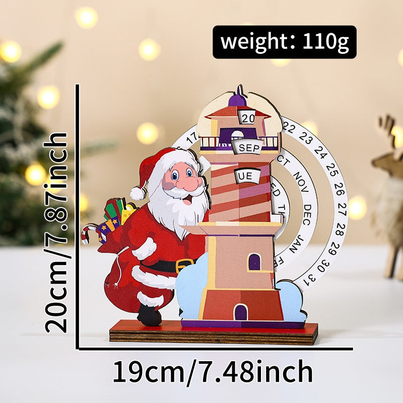 Christmas Countdown Calendar Wooden Holiday Decor