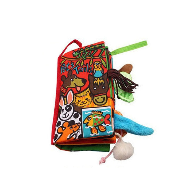 Soft Baby Sensory Fabric Book With Tactile Animal Tails