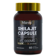 Marsta Shilajit Capsules 45,000mg bottle with gold cap against white background