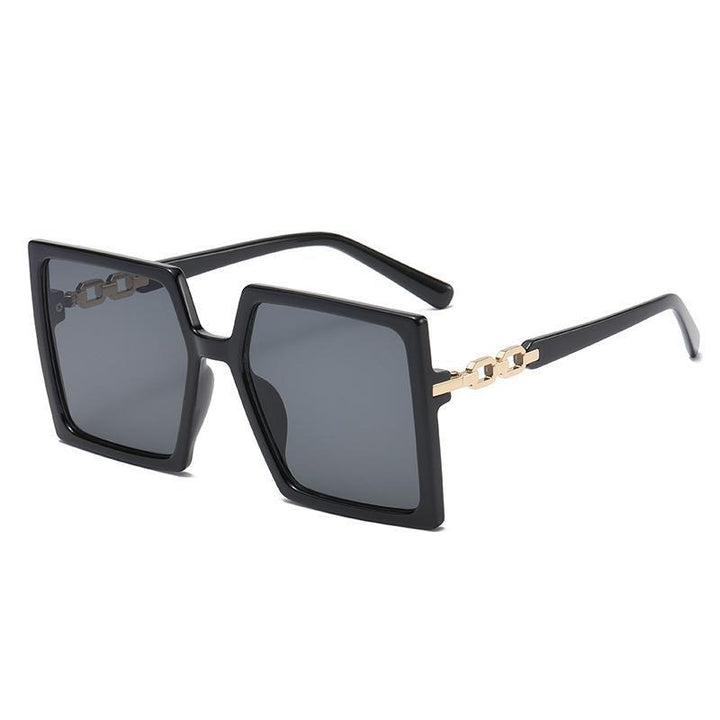 Women's Sport Sunglasses With Oversized Gold Chain Frames