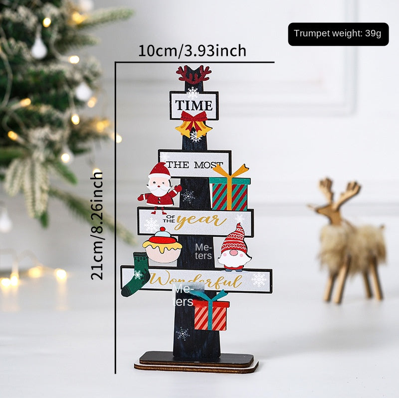 Wooden Christmas Tabletop Decoration for Cheerful Charm
