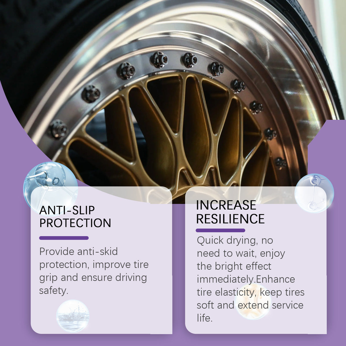 Automotive Tire Polish for Deep Black Gloss & Protection