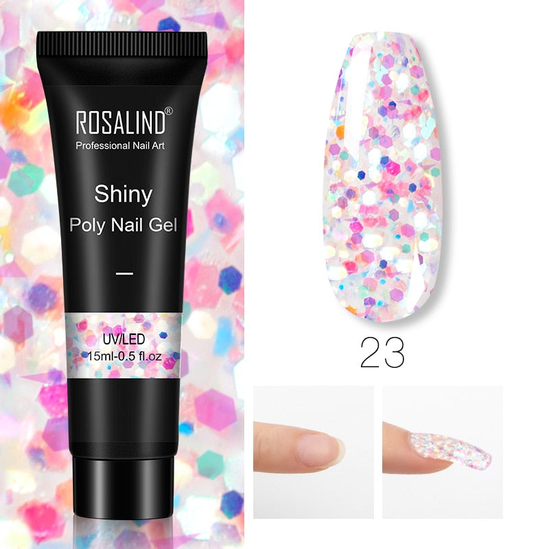 Glitter Poly Nail Gel Extensions for Salon-Style Sparkle
