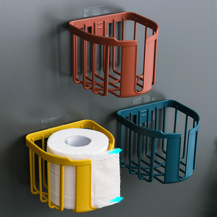 Punch-Free Wall Toilet Paper Holder With Tissue Slot