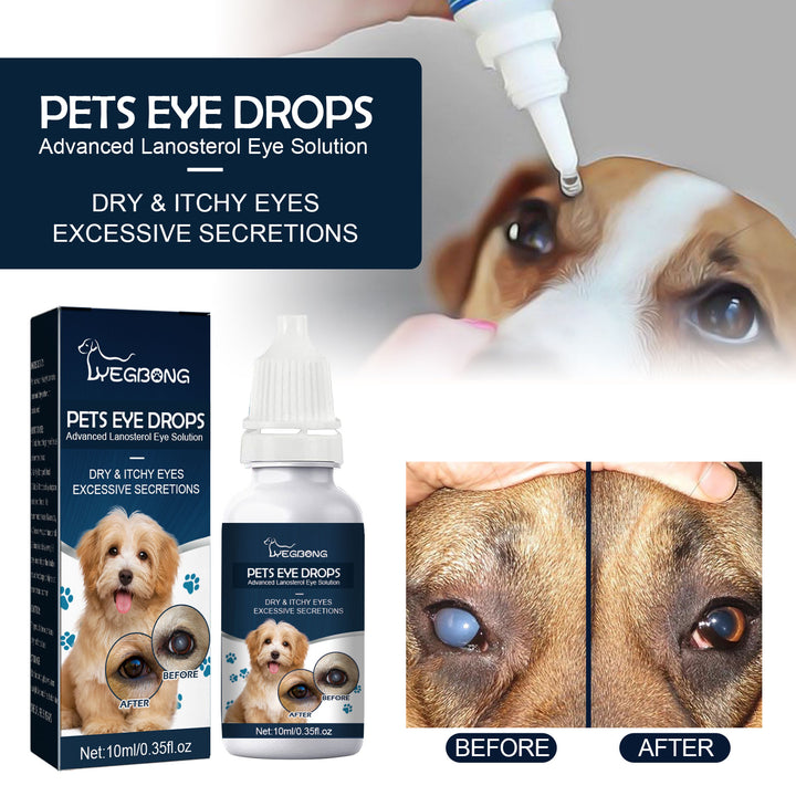 Pet Eye Drops for Dry, Itchy Eyes and Excess Tear Relief