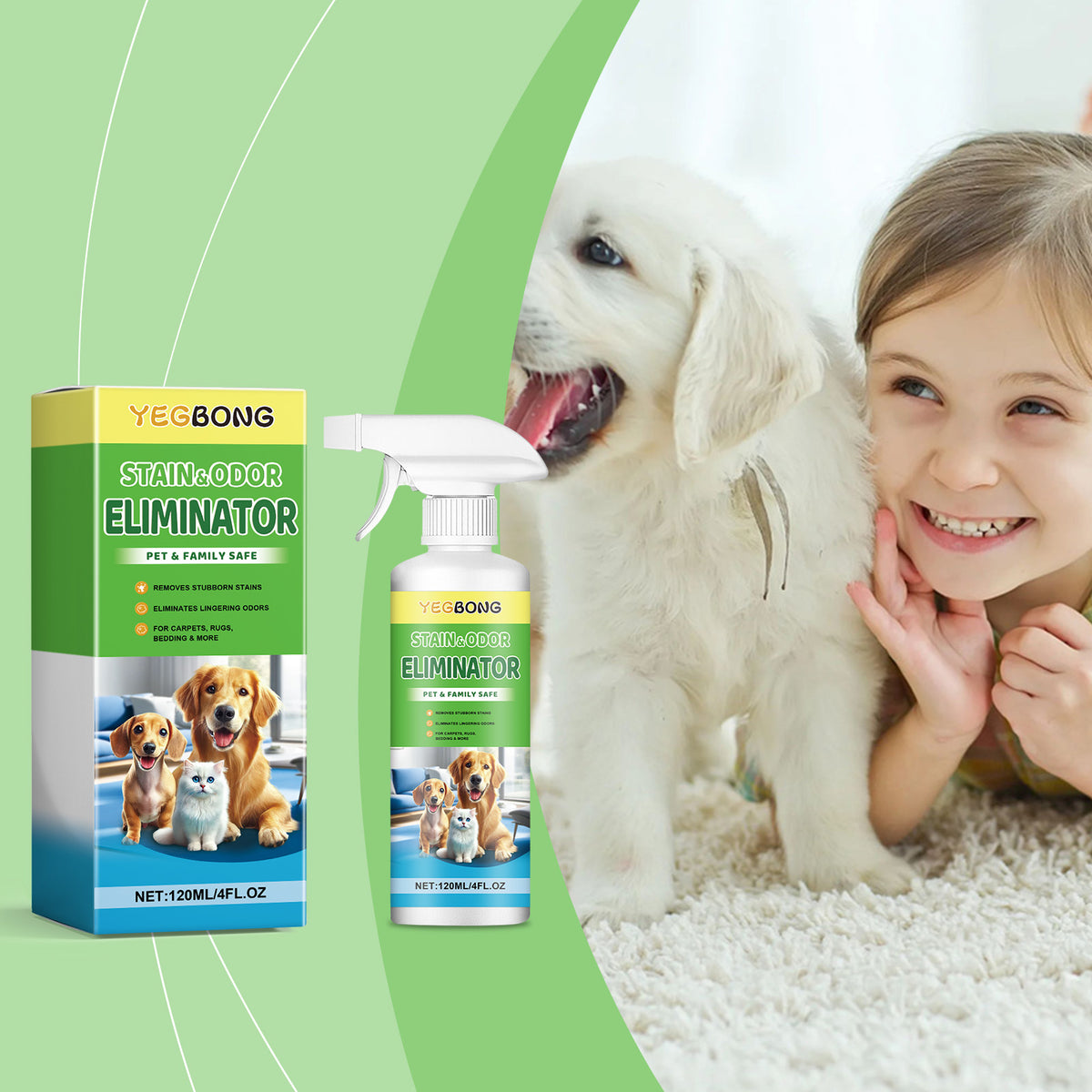 Pet Stain Remover for Odor-Free, Gentle Home Cleaning