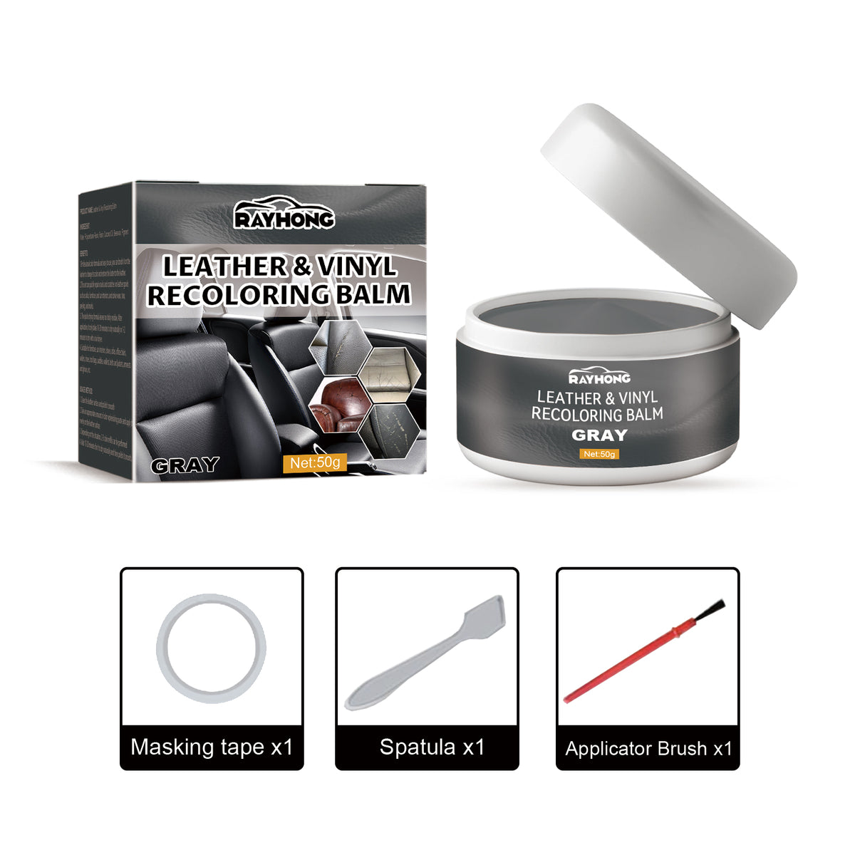 Leather Recoloring Balm for Faded Black Surfaces