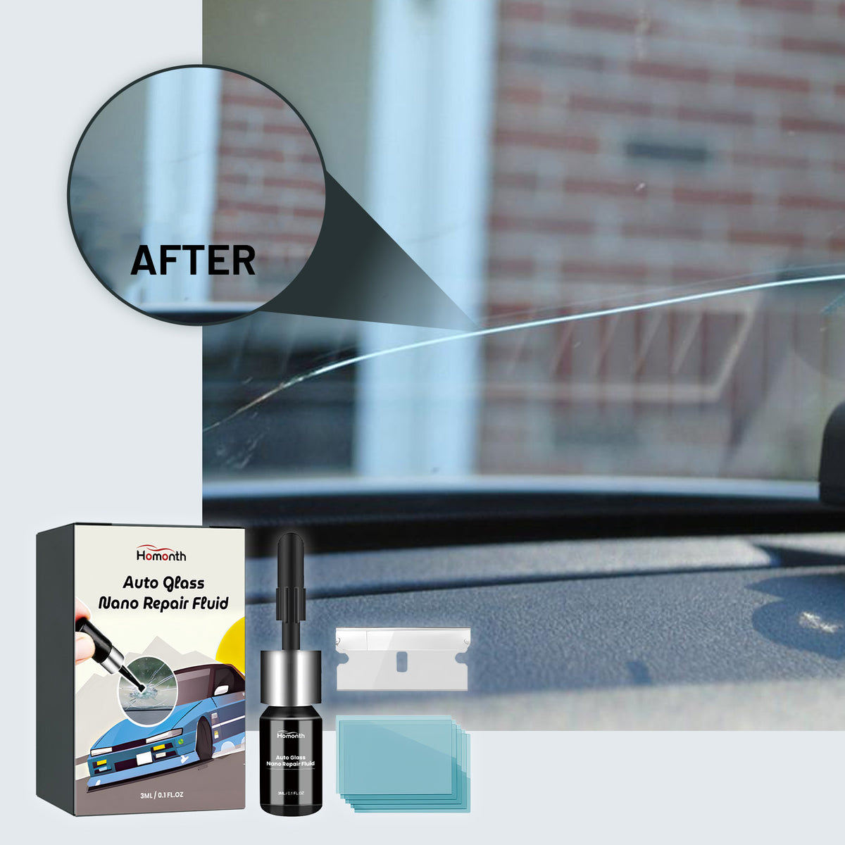Windshield Chip Repair Fluid for Easy DIY Glass Fixes