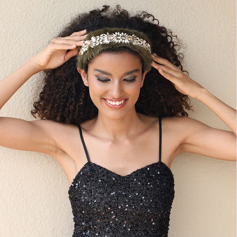 Velvet Crystal Headband for Glamorous Hair Styling