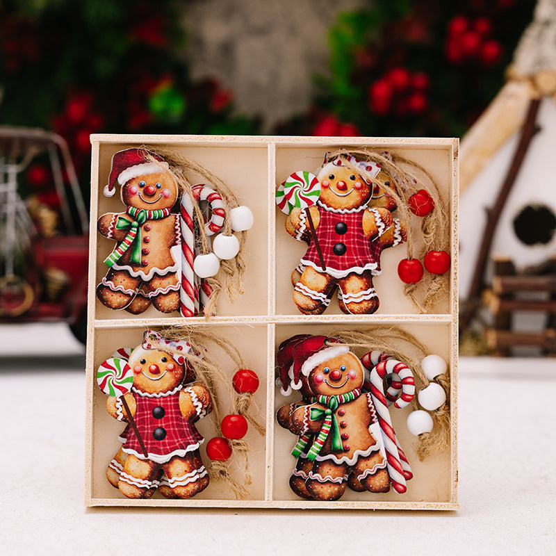 Wooden Christmas Tree Ornaments for Whimsical Cheer