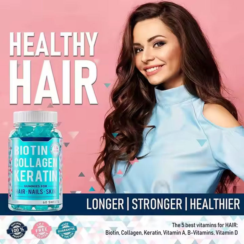 Collagen Hair Growth Biotin Gummies — Visibly Stronger Hair